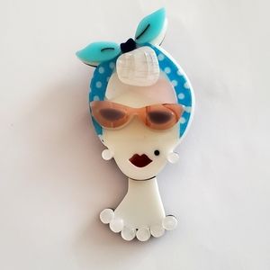 Vintage Acrylic Layered Brooch